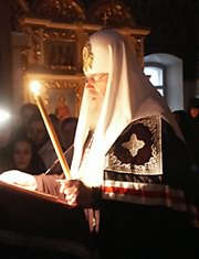 Его Святейшество возглавил богослужение в среду 1-й седмицы Великого поста на московском подворье Пюхтицкого монастыря