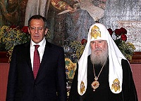 Святейшего Патриарха поздравил Министр иностранных дел С.В. Лавров Святейшего Патриарха поздравил Министр иностранных дел С.В. Лавров