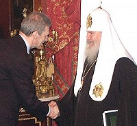 Состоялась встреча Святейшего Патриарха Алексия с Министром образования и науки РФ А.А. Фурсенко и Президентом РАН Ю.С.Осиповым