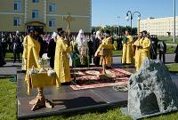 Святейший Патриарх Кирилл совершил закладку храма св. Георгия Победоносца на территории Тюменского президентского кадетского училища