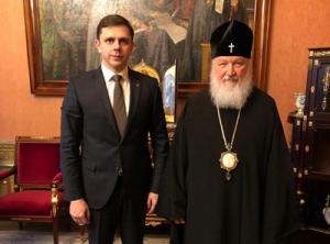 Святейший Патриарх Кирилл встретился с губернатором Орловской области А.Е. Клычковым