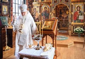 В праздник Крещения Господня Святейший Патриарх Кирилл совершил Литургию в Александро-Невском скиту