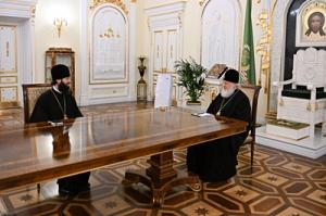 Святейший Патриарх Кирилл провел рабочую встречу с руководителем Управления Московской Патриархии по зарубежным учреждениям