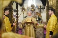 В Неделю по Богоявлении Предстоятель Русской Церкви совершил Литургию в Патриаршем Успенском соборе Московского Кремля