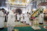В канун праздника Крещения Господня Святейший Патриарх Кирилл совершил всенощное бдение в Храме Христа Спасителя в Москве