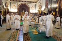 В праздник Крещения Господня Святейший Патриарх Кирилл совершил Литургию в Храме Христа Спасителя г. Москвы